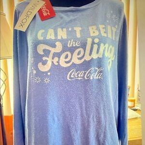 Wildfox Blue Glitter 'Can't Beat the Feeling' Graphic Pullover